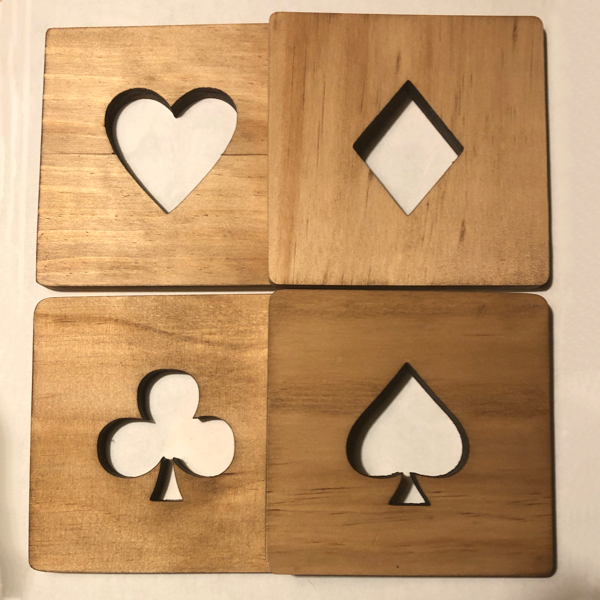Playing card coasters