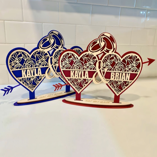 Personalized hearts with rings