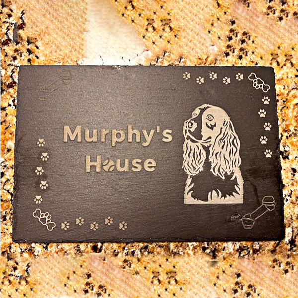 12x8 engraved slate memorial stone
