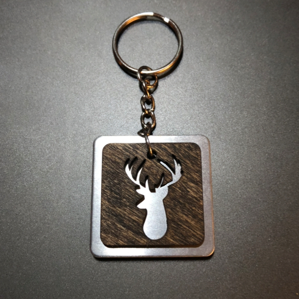 Combination aluminum/wood keyrings