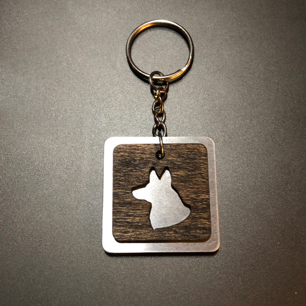 Combination aluminum/wood keyrings