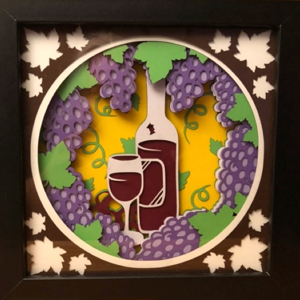 8 layer 3d wine shadow box