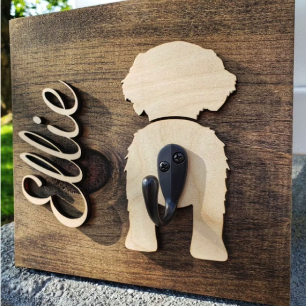 Custom dog leash or collar holder