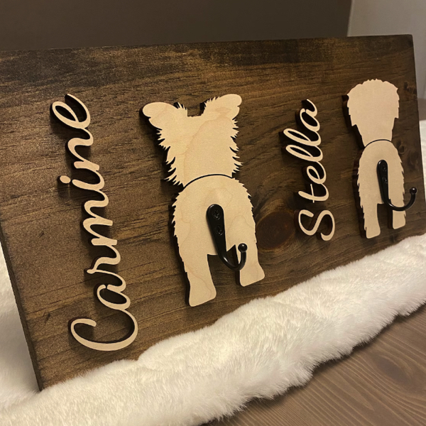 Custom dog leash or collar holder