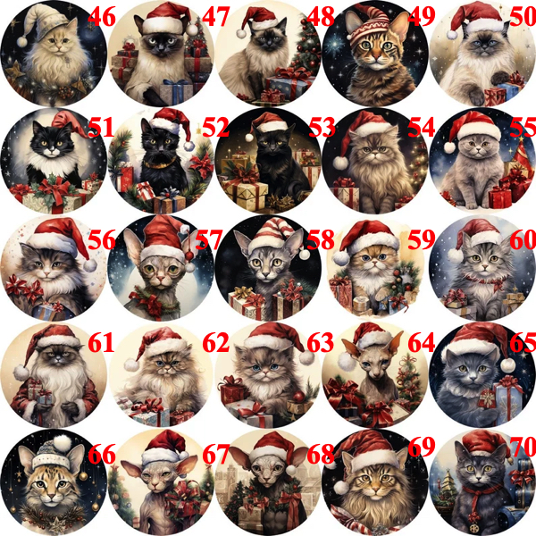 High resolution cat picture on Christmas ornament