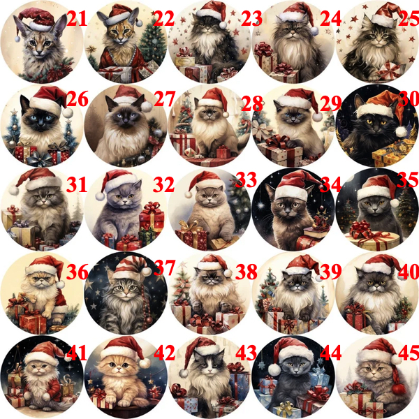 High resolution cat picture on Christmas ornament