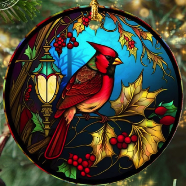 Stained glass effect ornaments