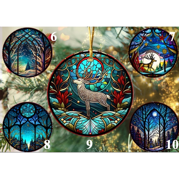 Stained glass effect ornaments
