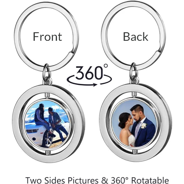Personalized spinning keyring