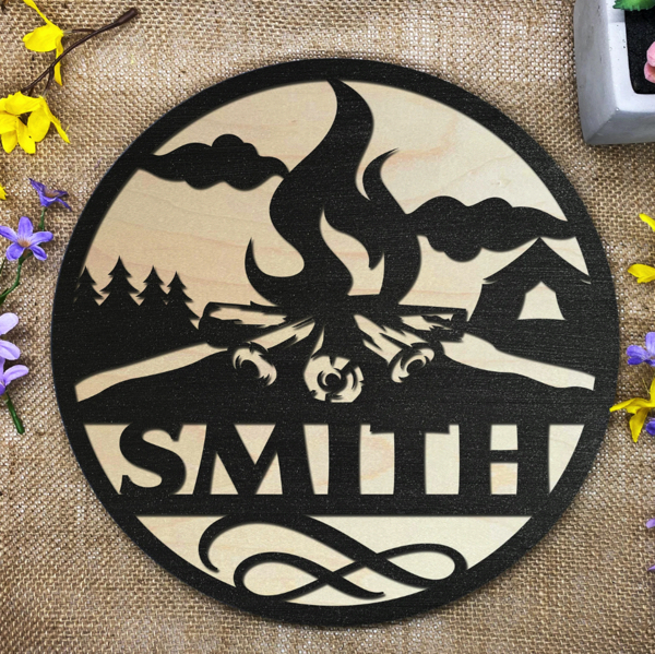 Personalized campfire sign