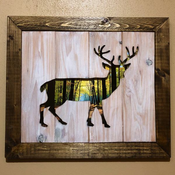 Buck cutout with daytime or night time background