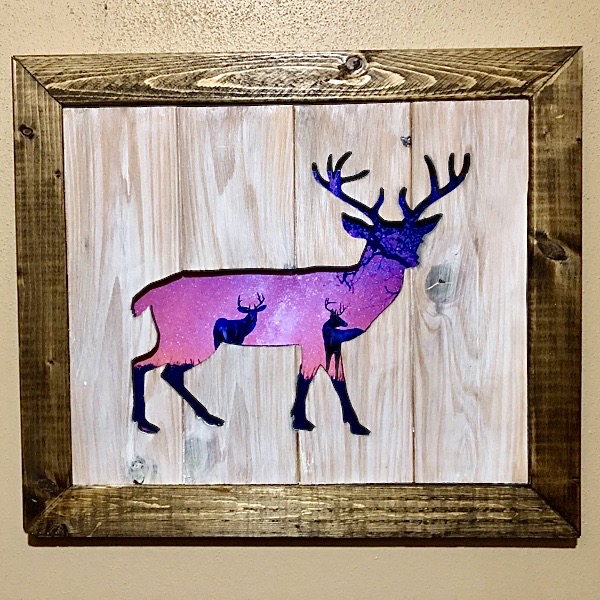 Buck cutout with daytime or night time background