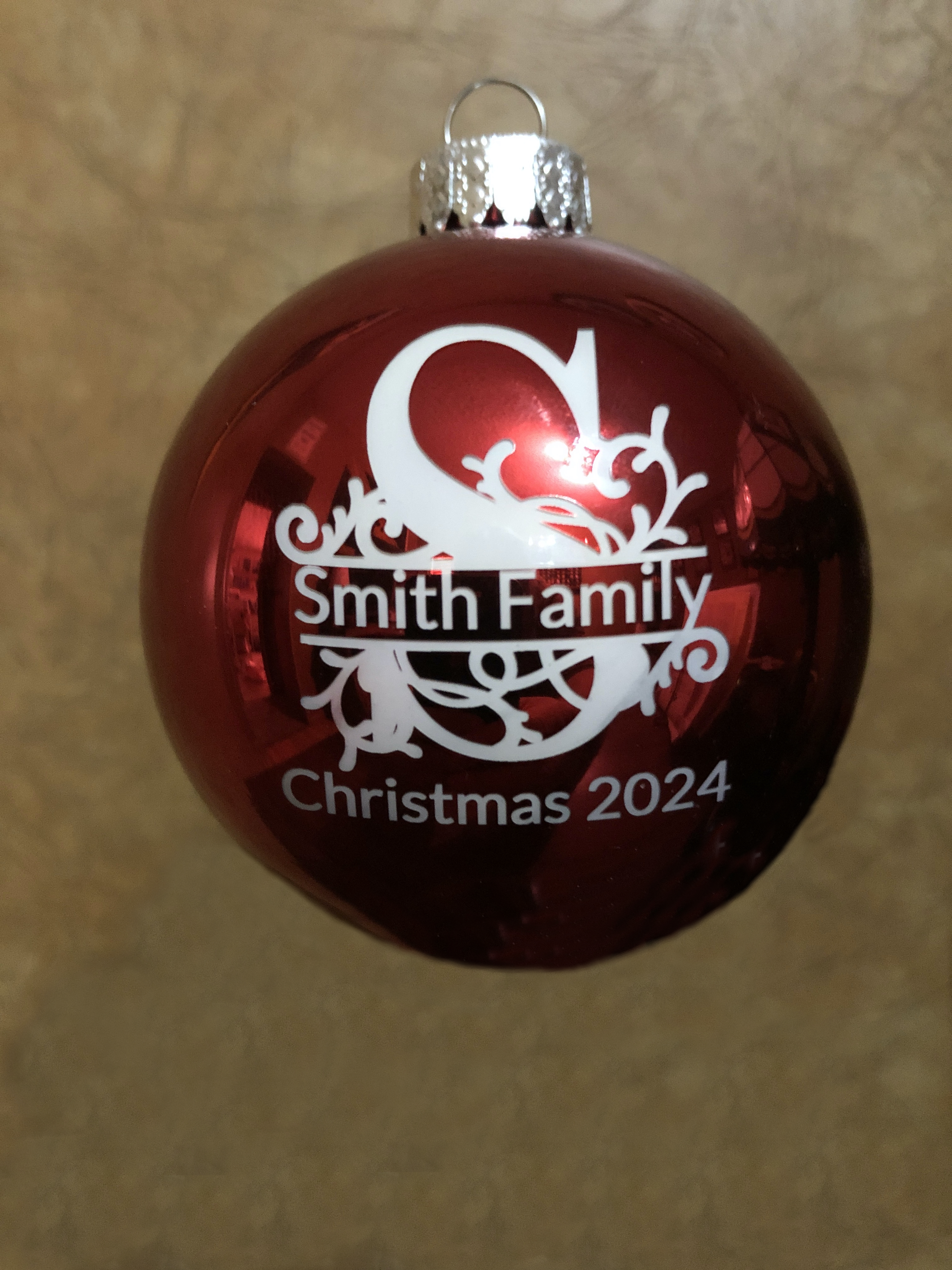 Glass ornaments in green, red, and blue - shiny or matte finish. 