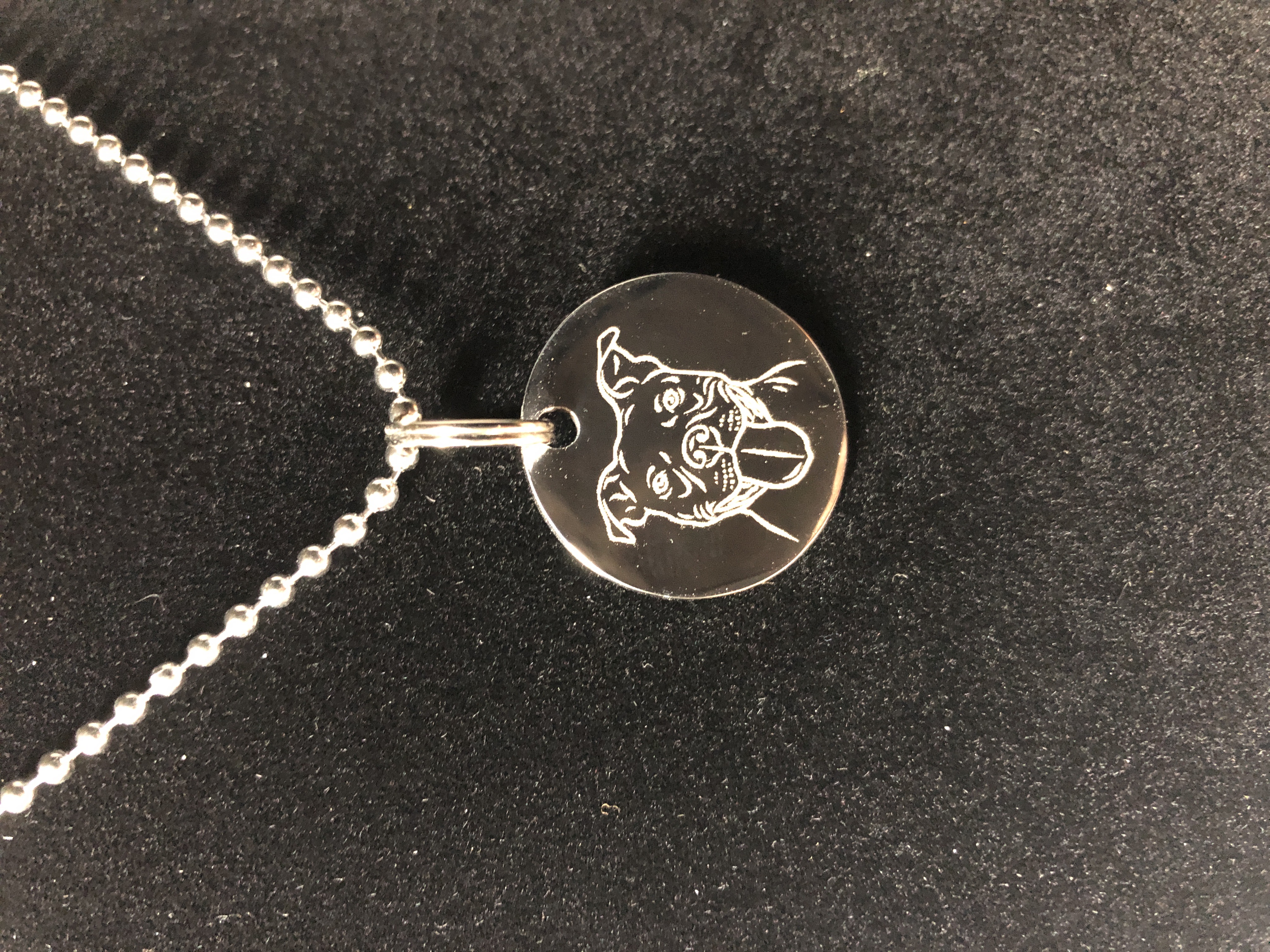 1 inch round stainless steel necklace with your text or picture