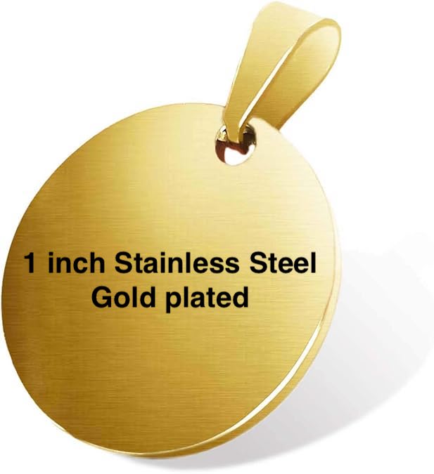 1 inch round stainless steel necklace with your text or picture