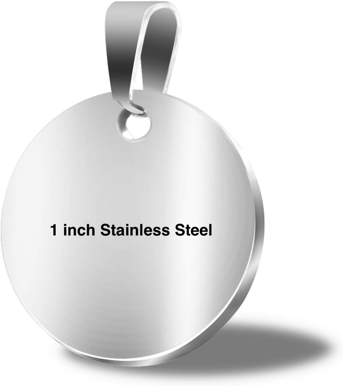 1 inch round stainless steel necklace with your text or picture