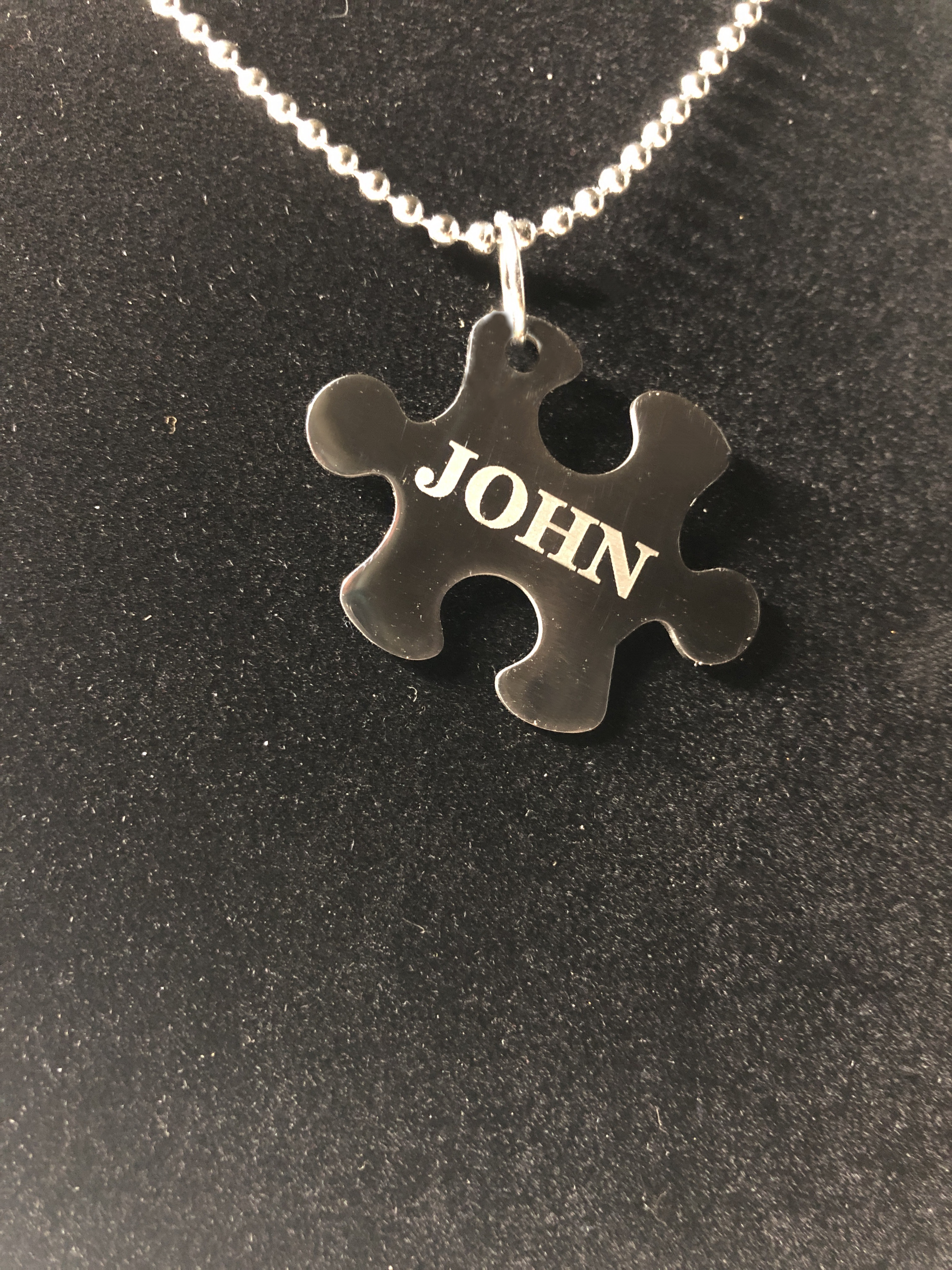Stainless Steel puzzle piece necklace 