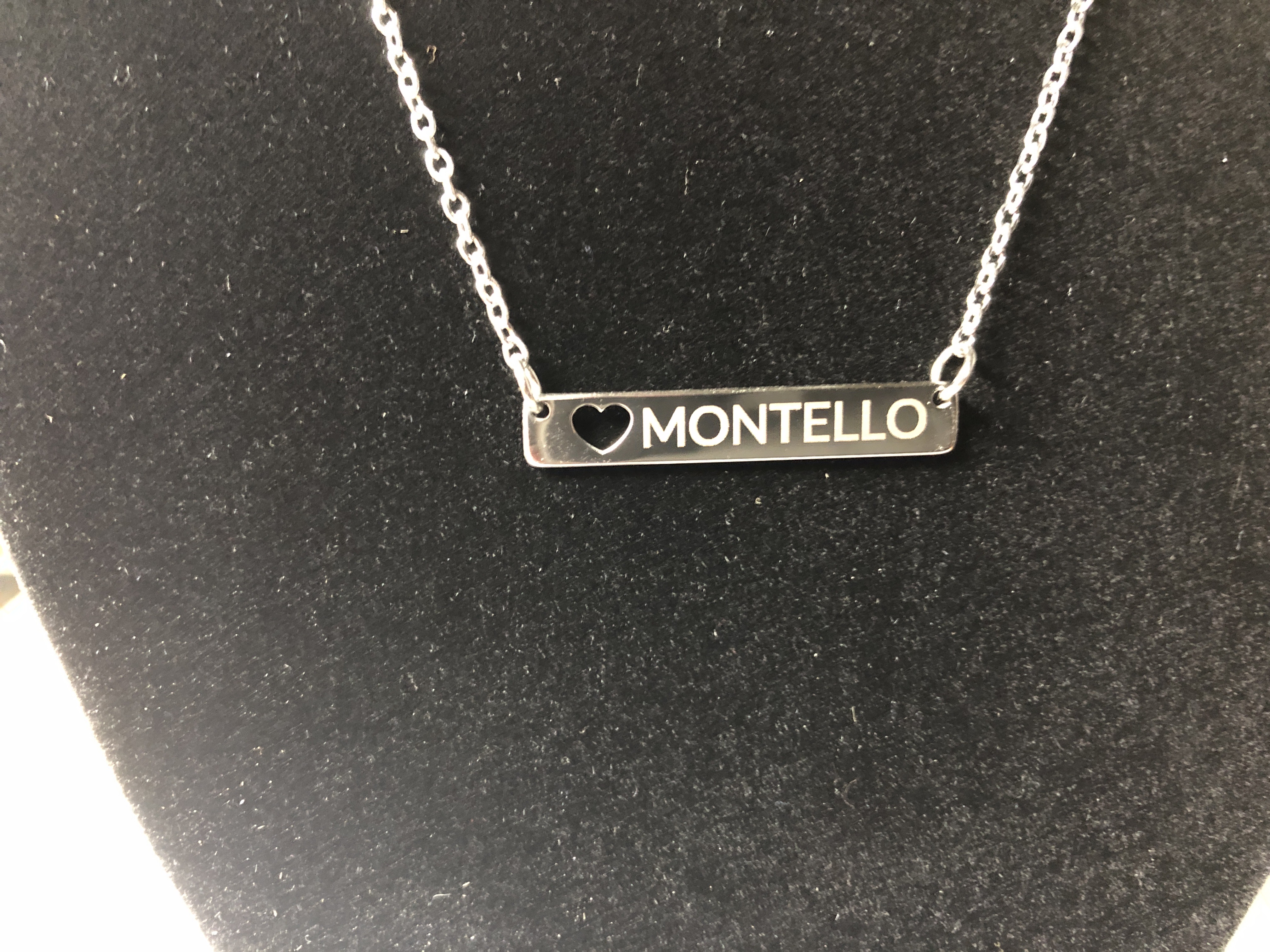 Personalized necklace with heart cutout