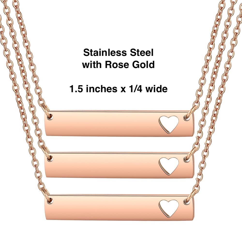 Personalized necklace with heart cutout