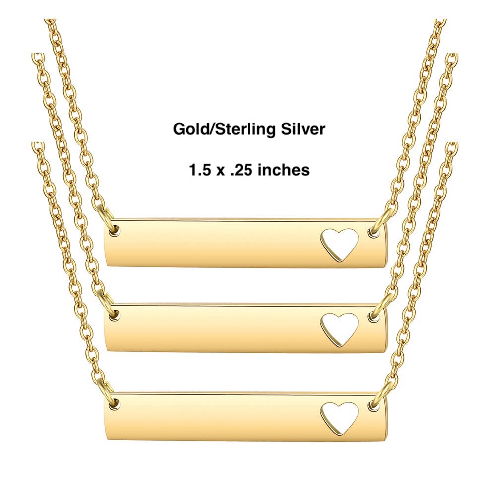 Personalized necklace with heart cutout