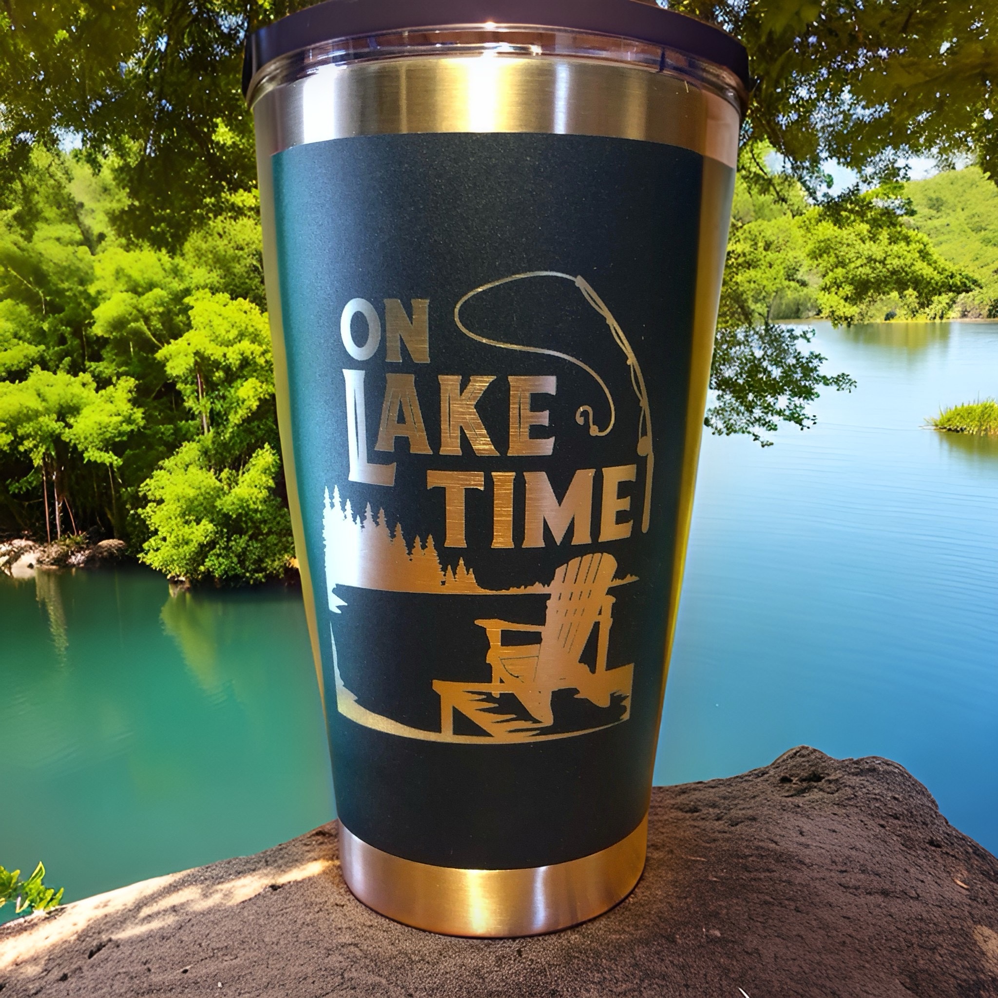 Personalized engraved 20 oz. stainless steel tumbler