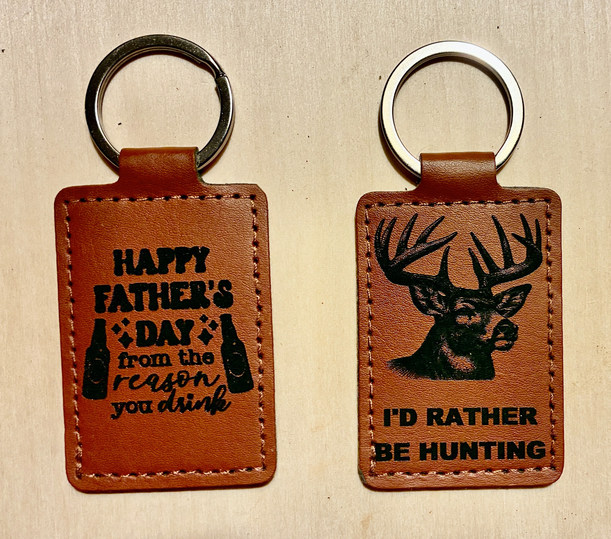Personalized leather keychain