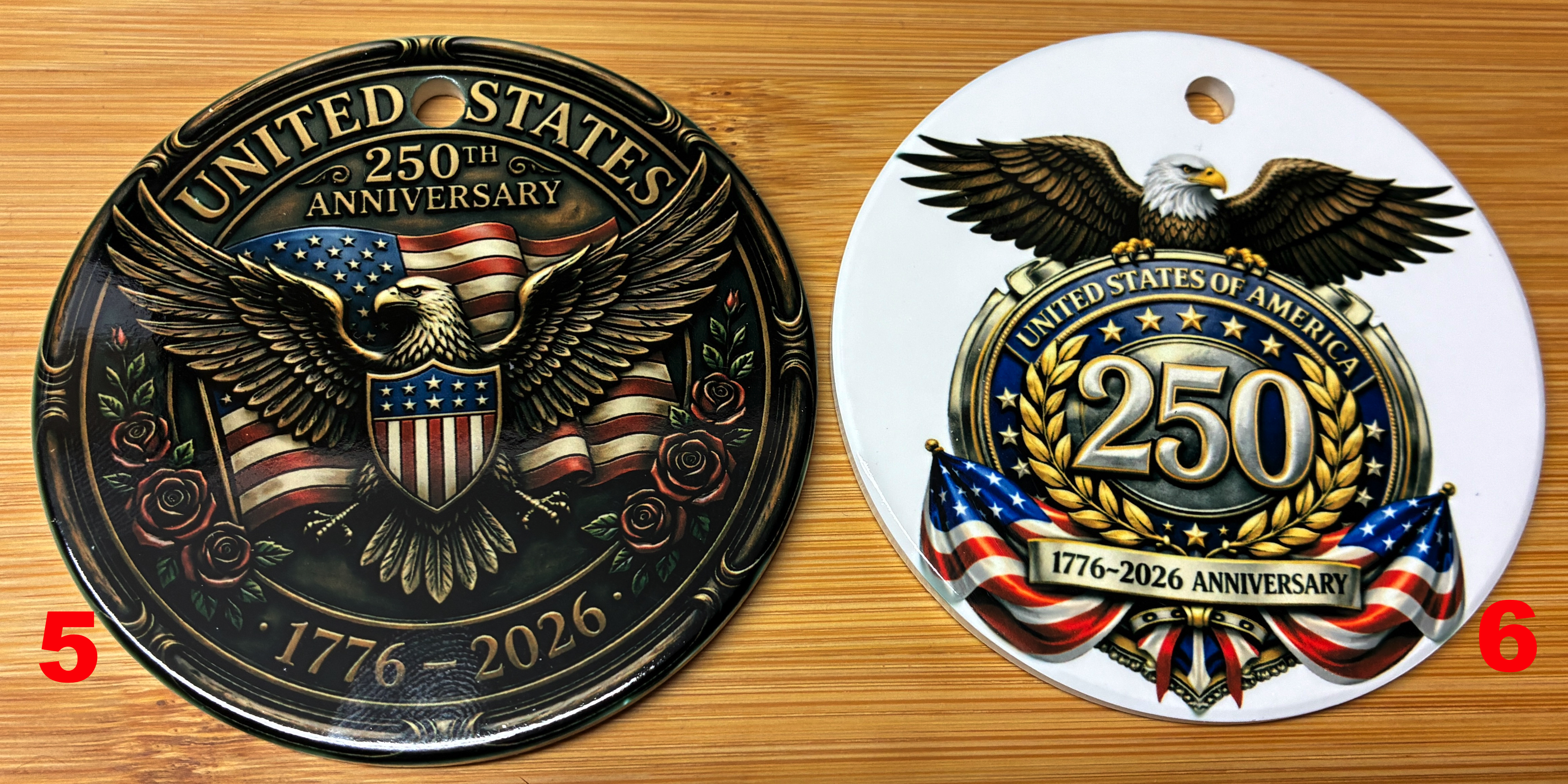 Patriotic Wood and Ceramic Ornaments