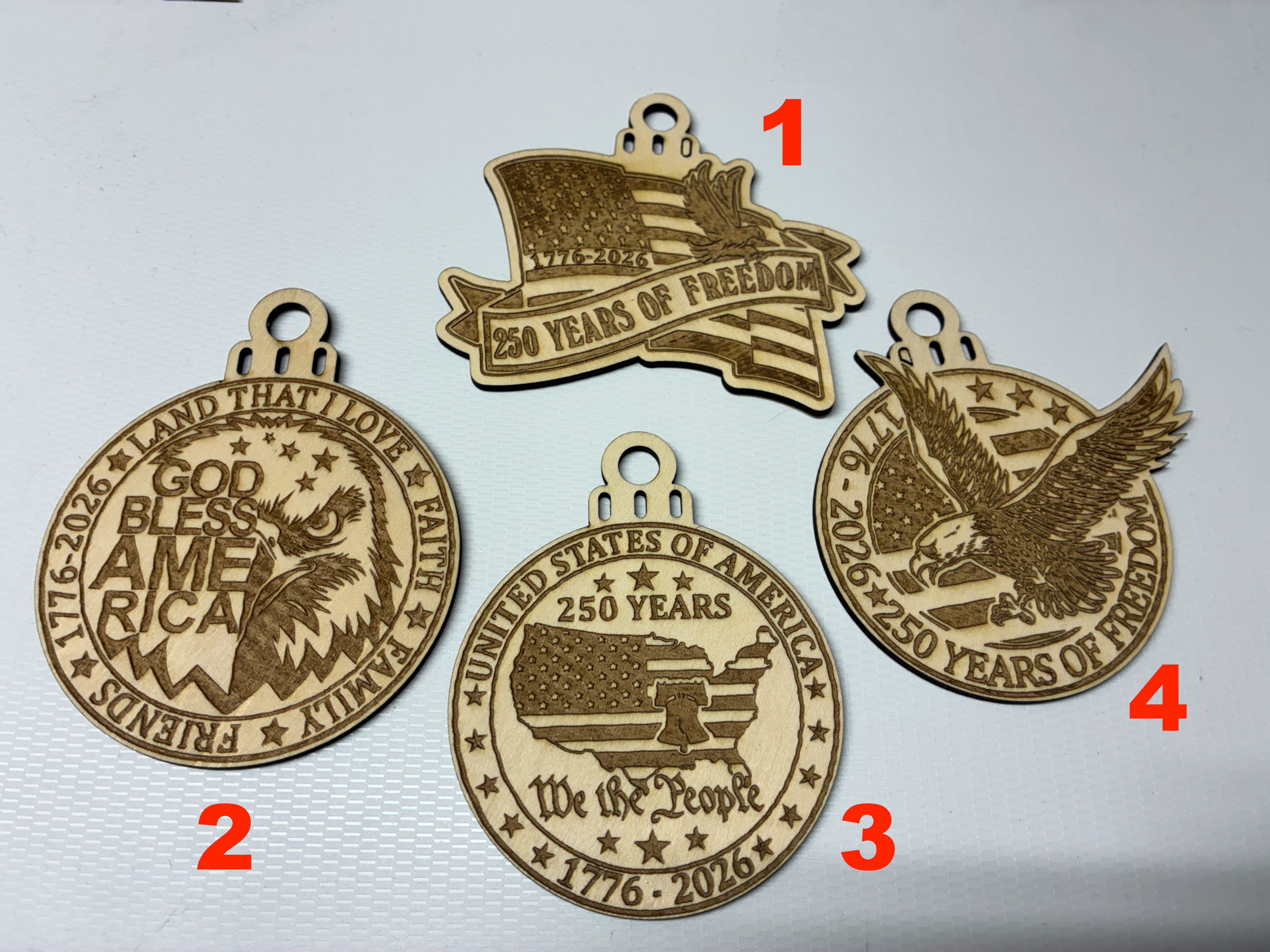 Patriotic Wood and Ceramic Ornaments