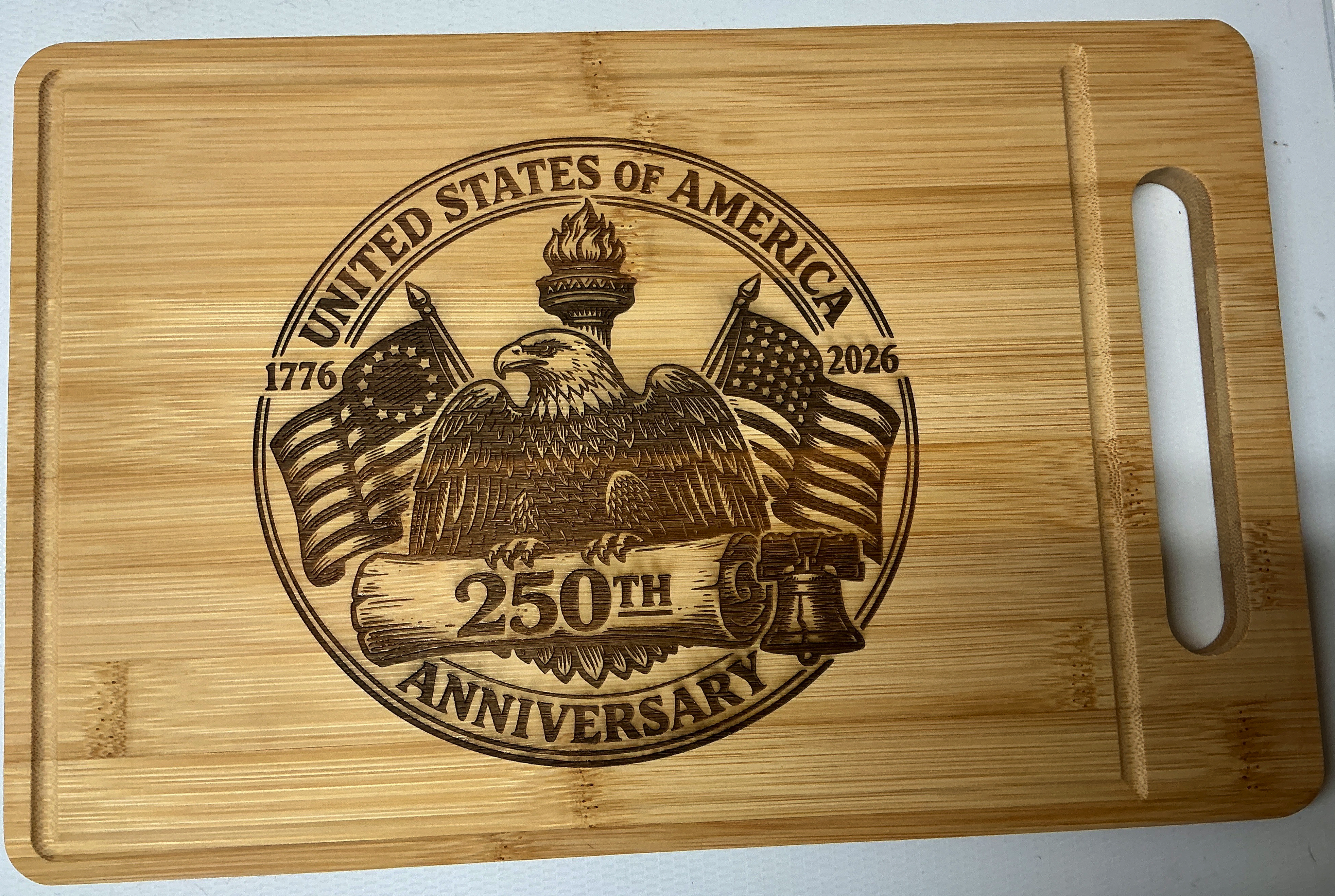 USA 250th Anniversary Bamboo Cutting Board