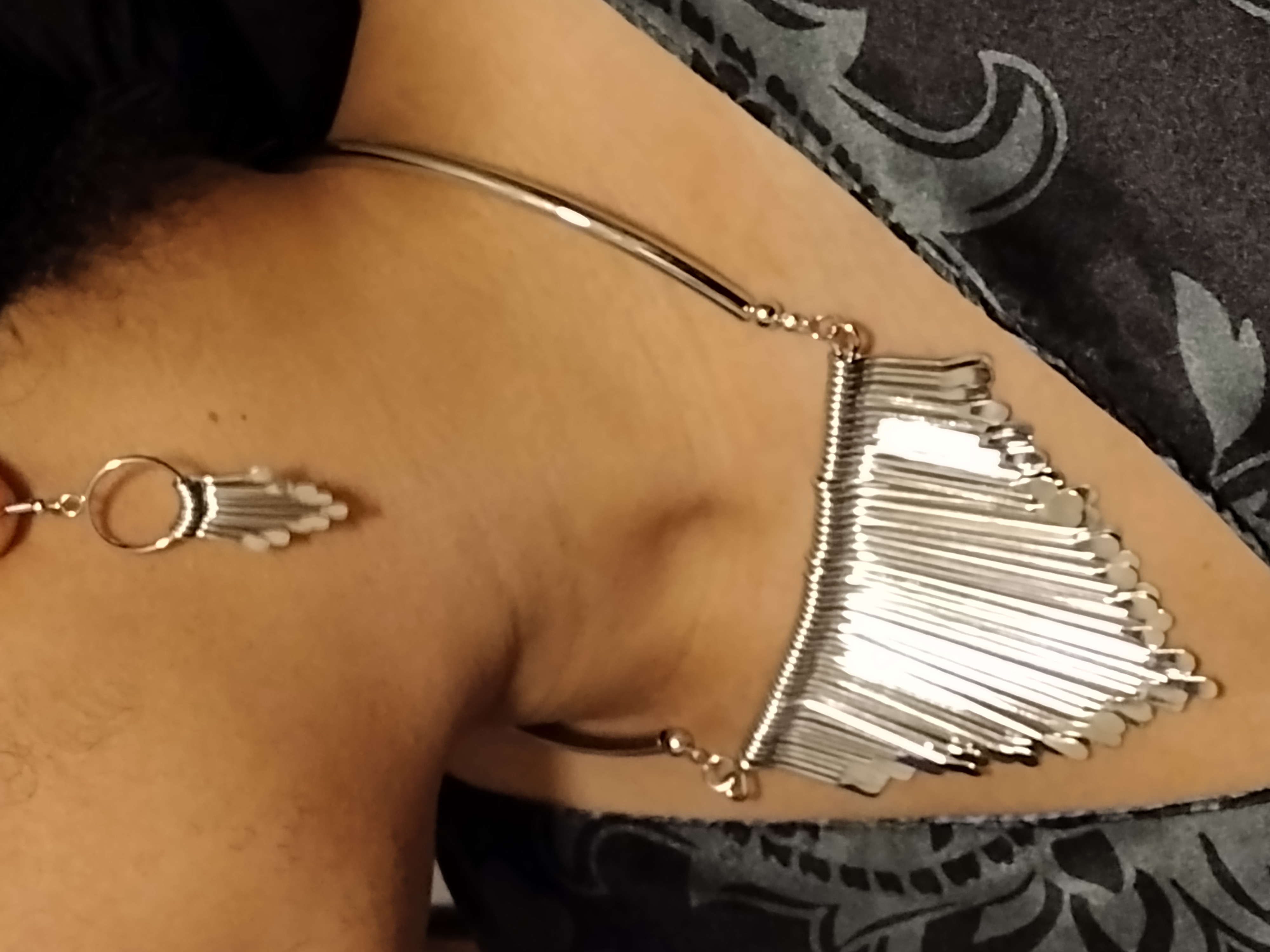 Silver Geometric Necklace & Earring Set