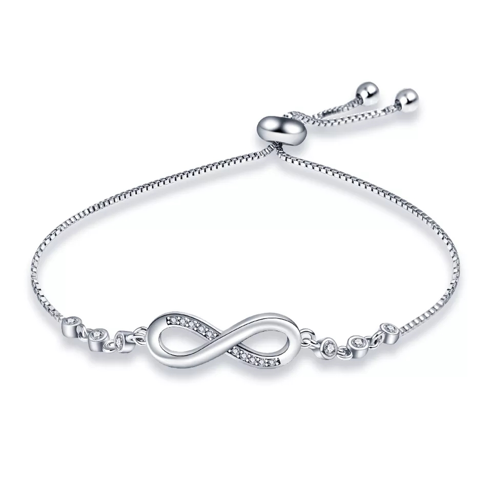 Silver Stainless Steal "Infinity Love" Chain Bracelet