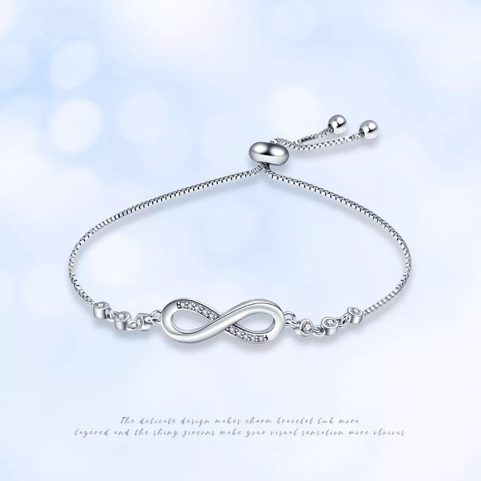 Silver Stainless Steal "Infinity Love" Chain Bracelet