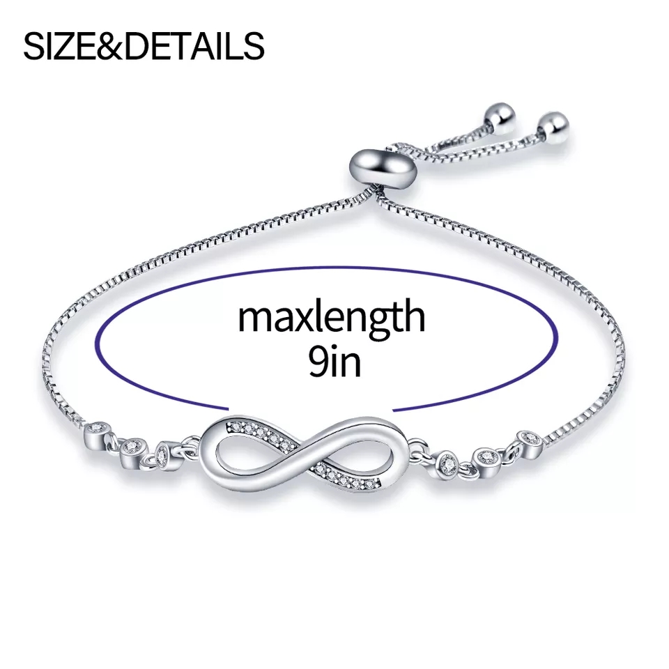 Silver Stainless Steal "Infinity Love" Chain Bracelet