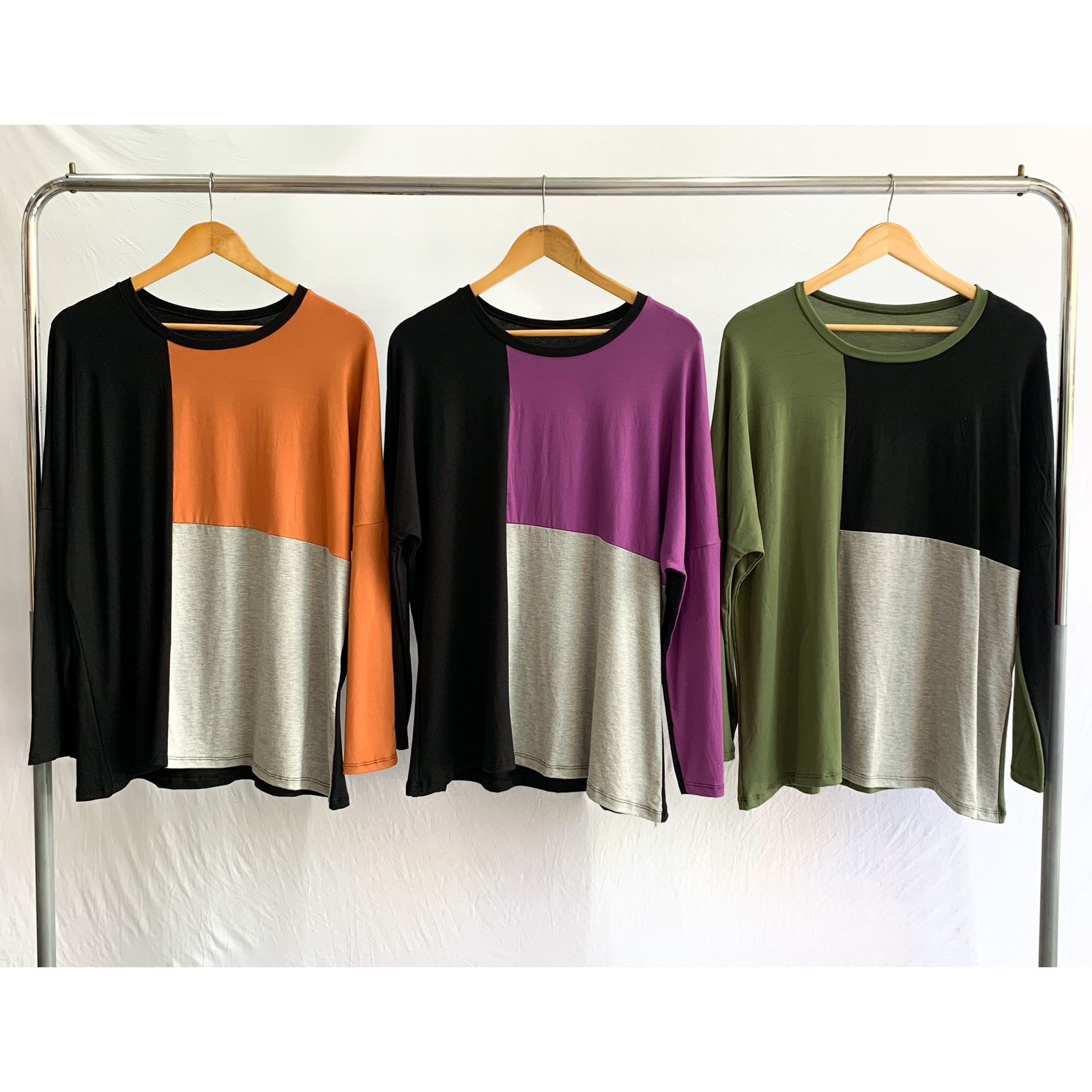 MANGA LARGA XXL TRICOLOR CUADROS