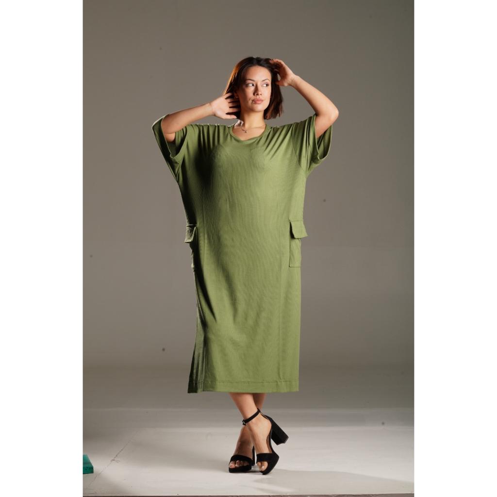 Vestido MORLEY 100% VISCOSA LARGO Bolsillos CARGO