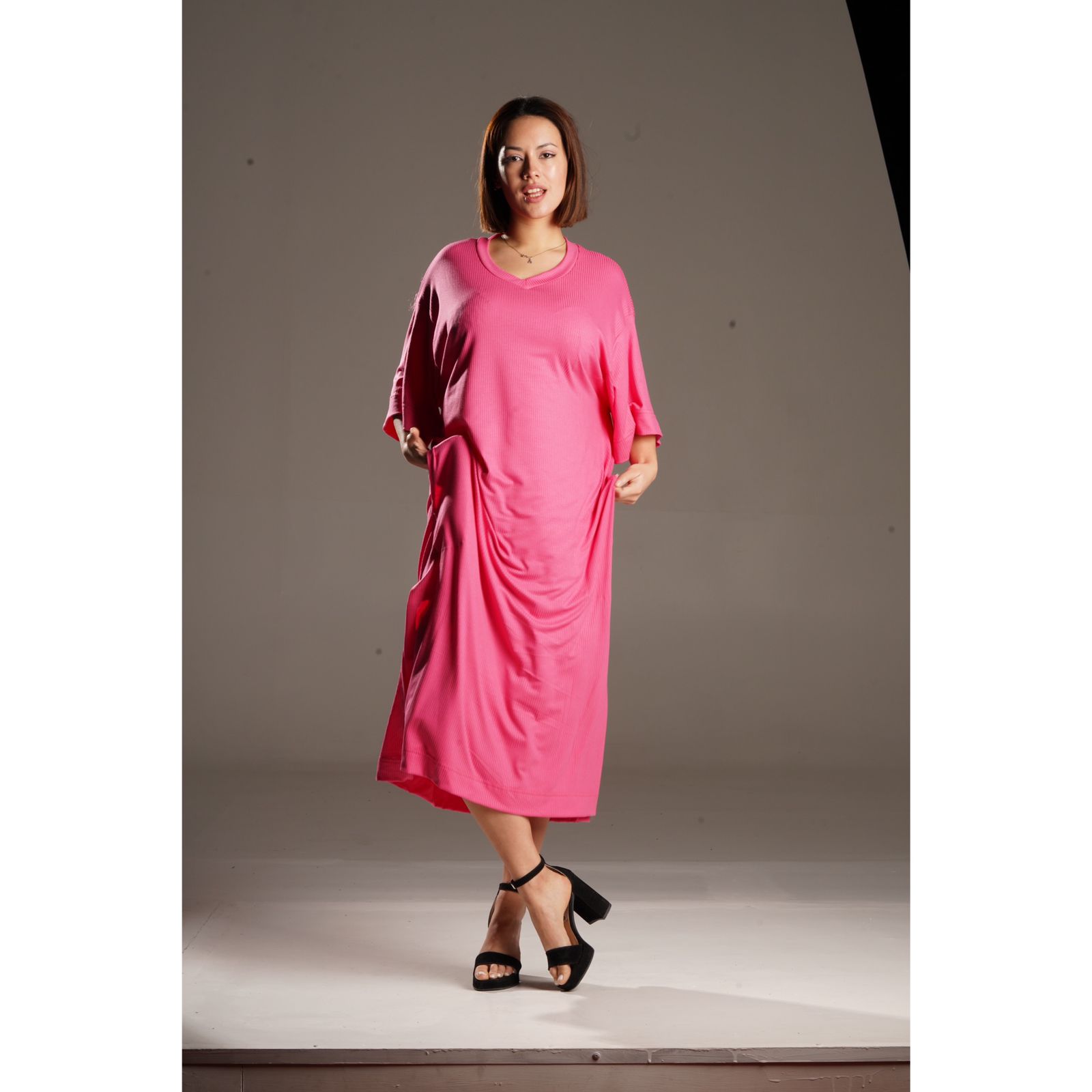 Vestido LARGO Cuello V MORLEY 100% Viscosa
