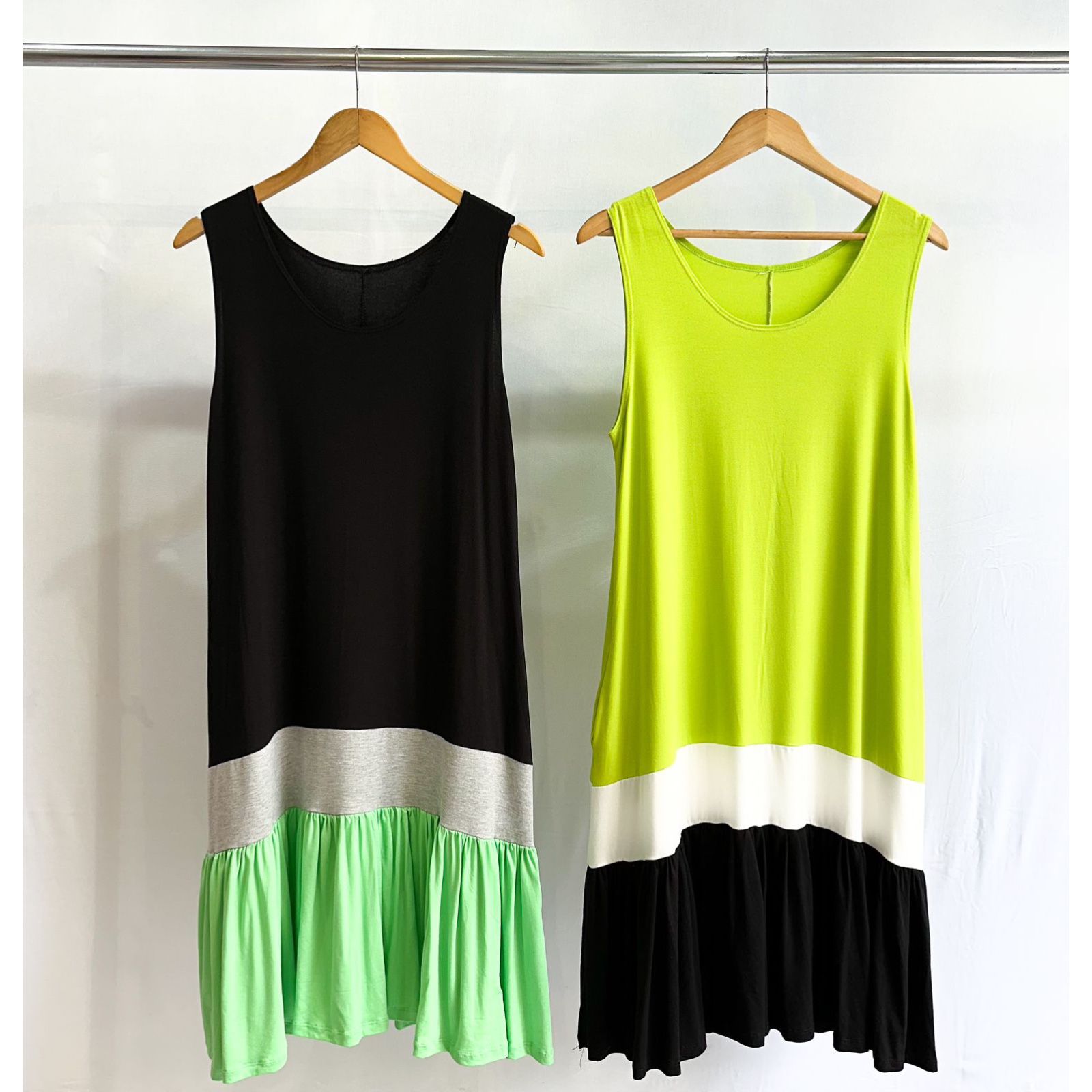 Vestido Largo Midi 3 Colores FRUNCIDO