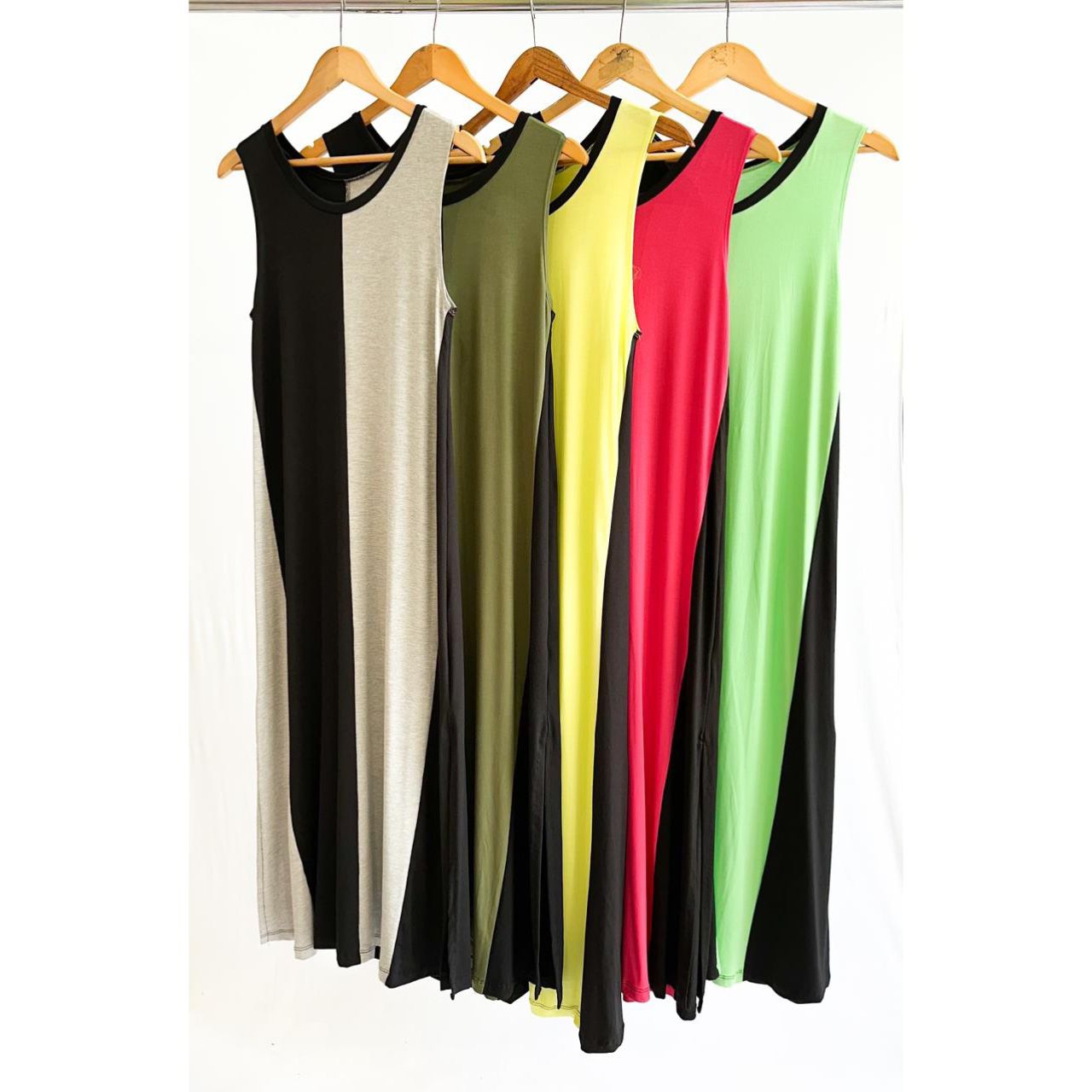 Vestido LARGO COMBI 2 COLORES