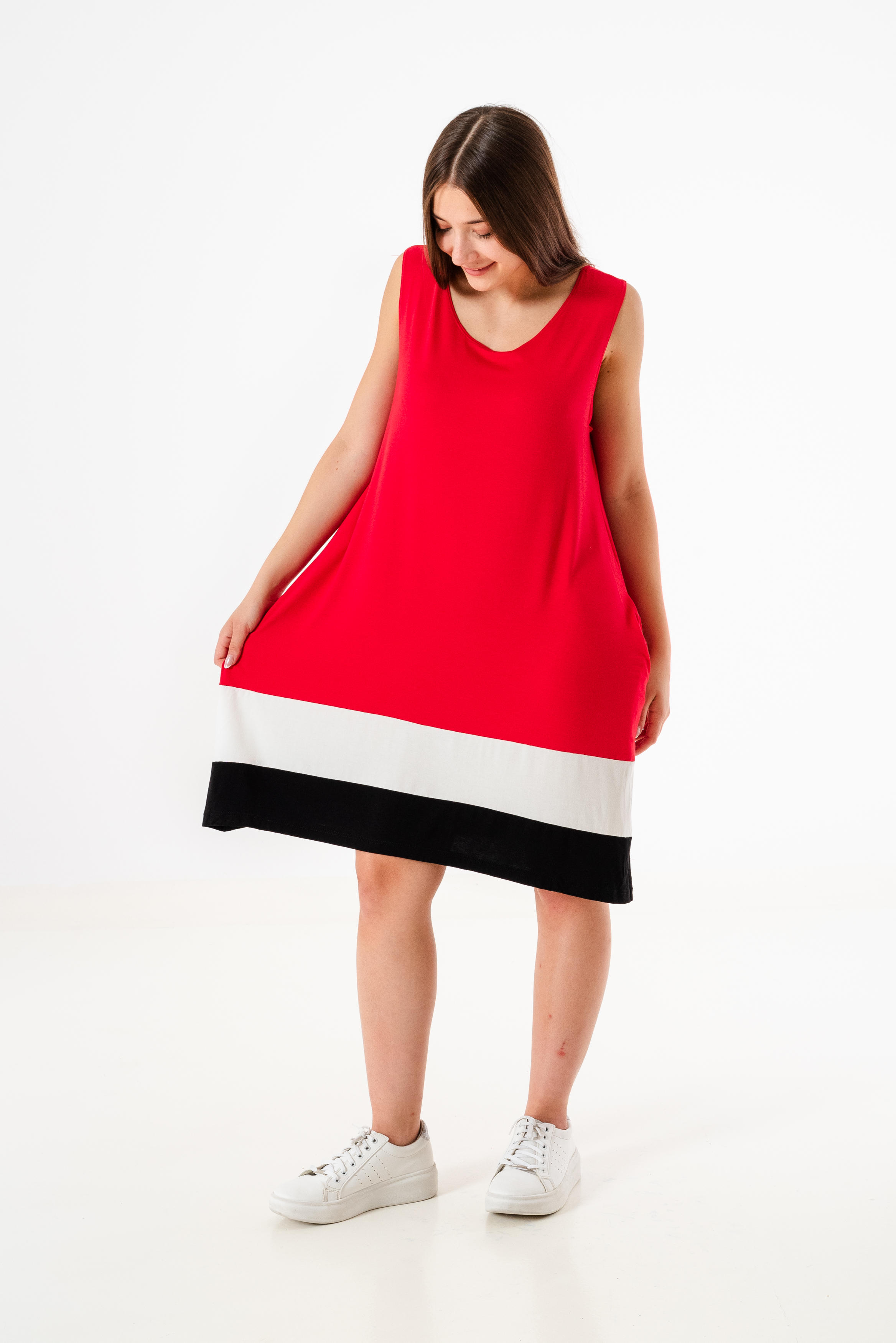 Vestido combi TRICOLOR