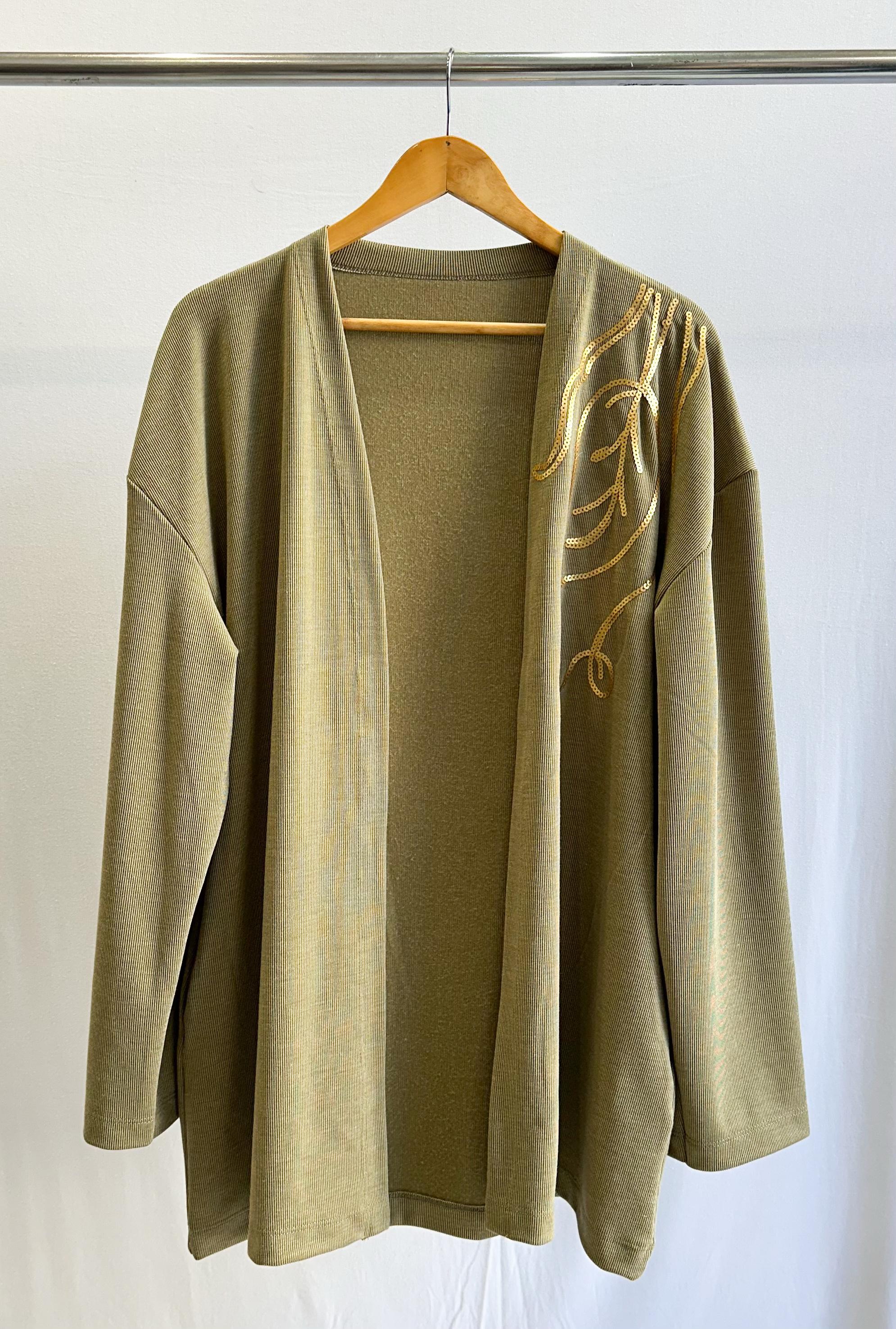 Saco morley frizado jaspeado bordado de lentejuelas HALEY