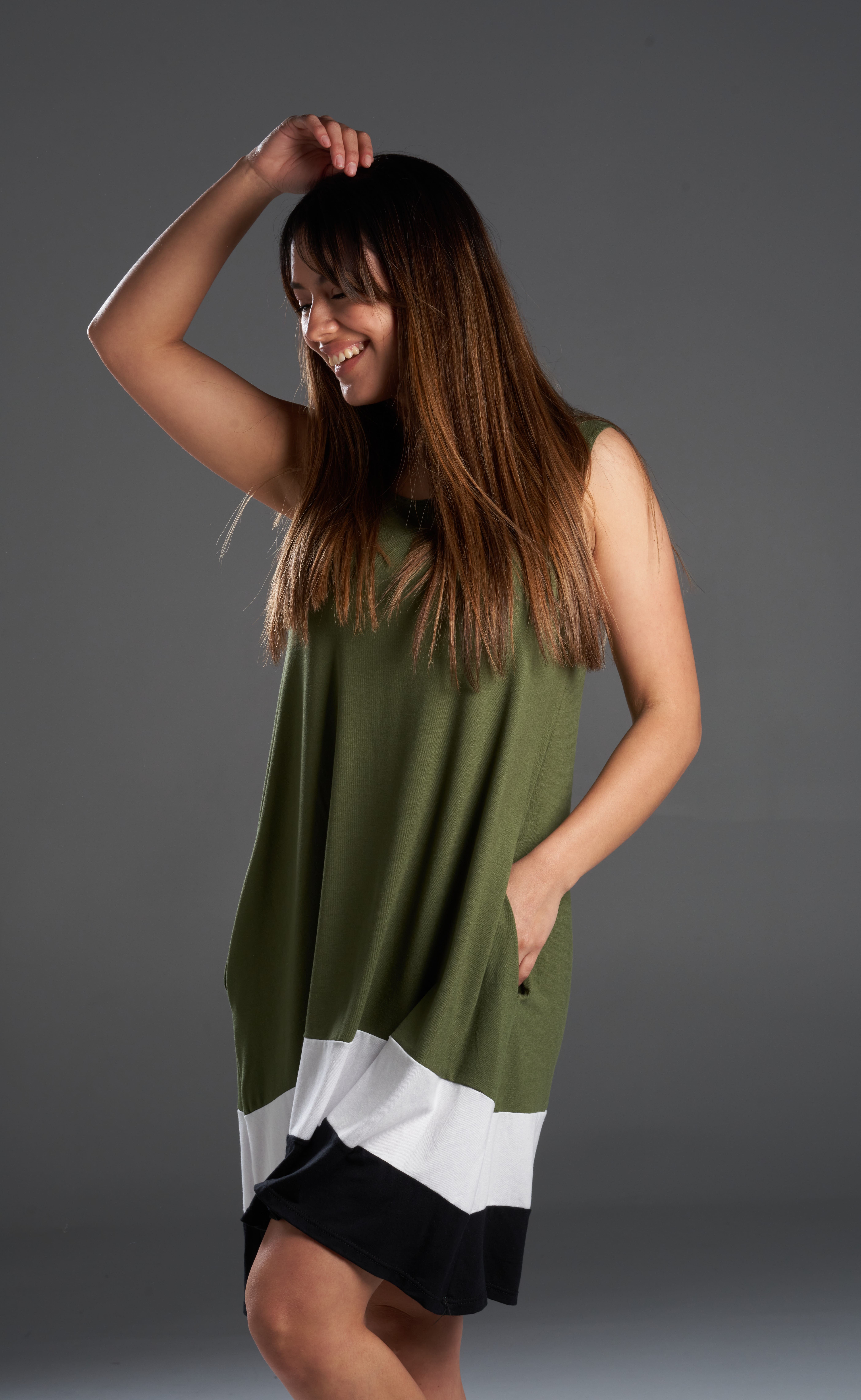 Vestido combi TRICOLOR