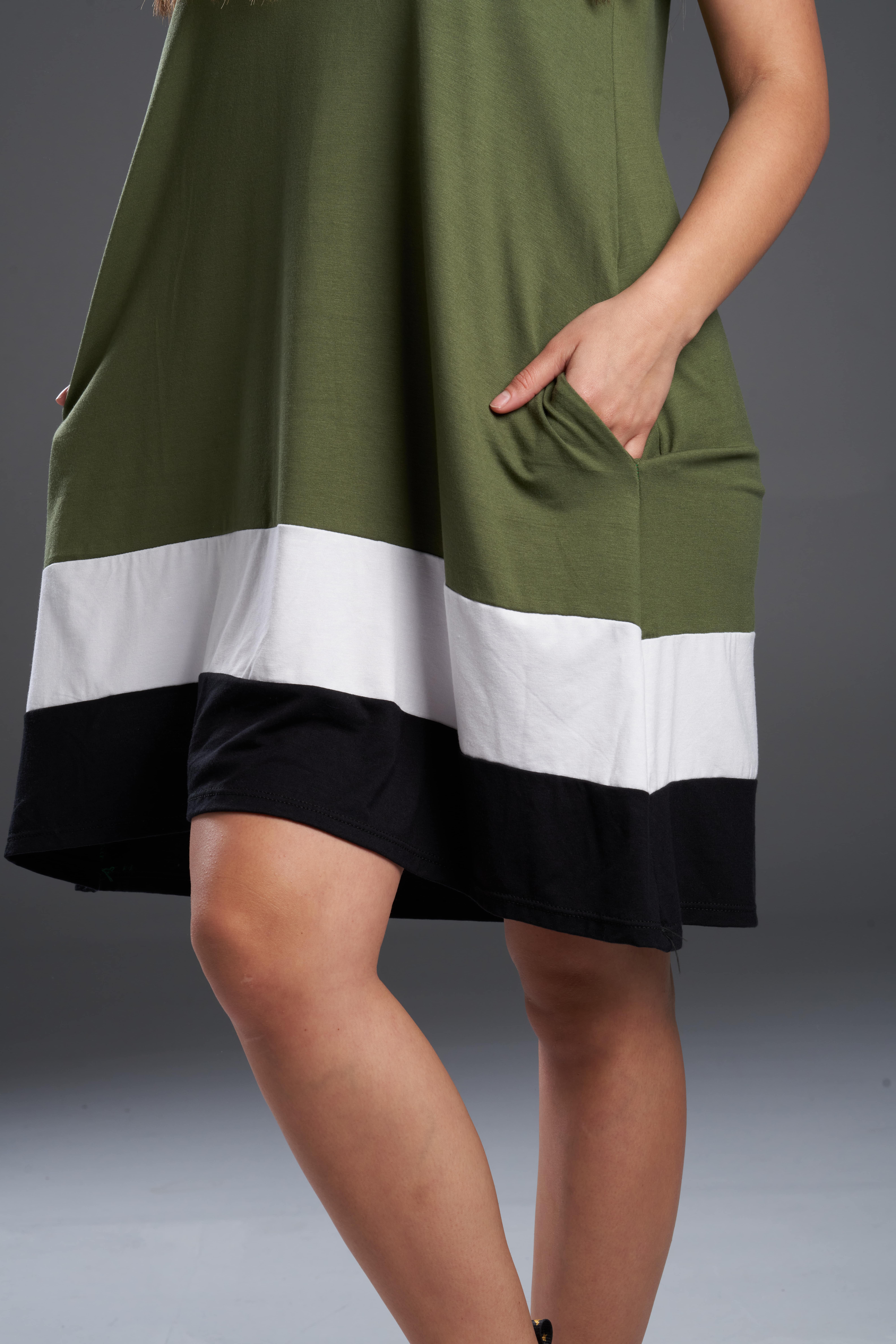 Vestido combi TRICOLOR