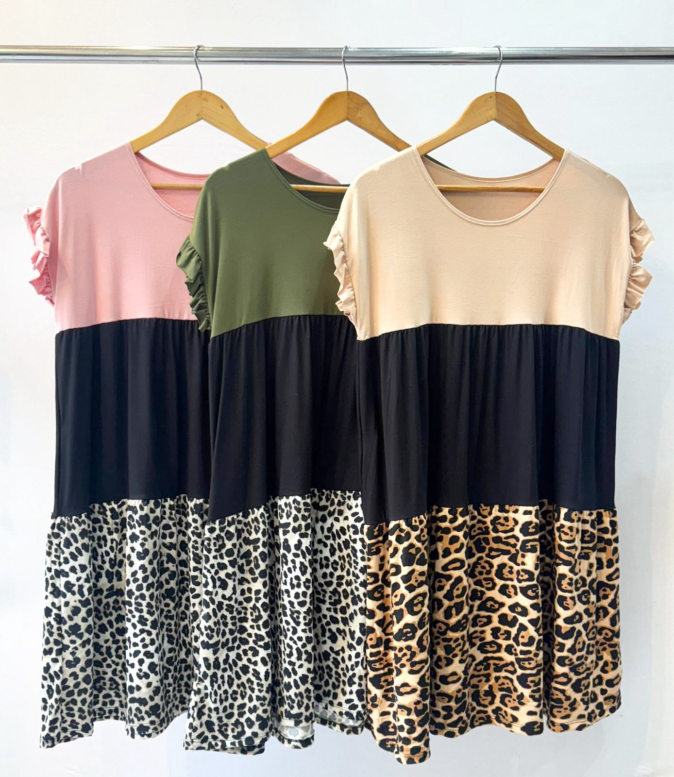 Vestido voladito combinado LUCIE