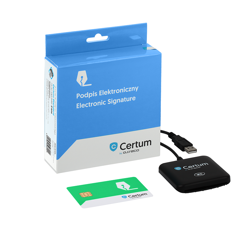 Podpis elektroniczny w zestawie z kartą i czytnikiem Certum Standard