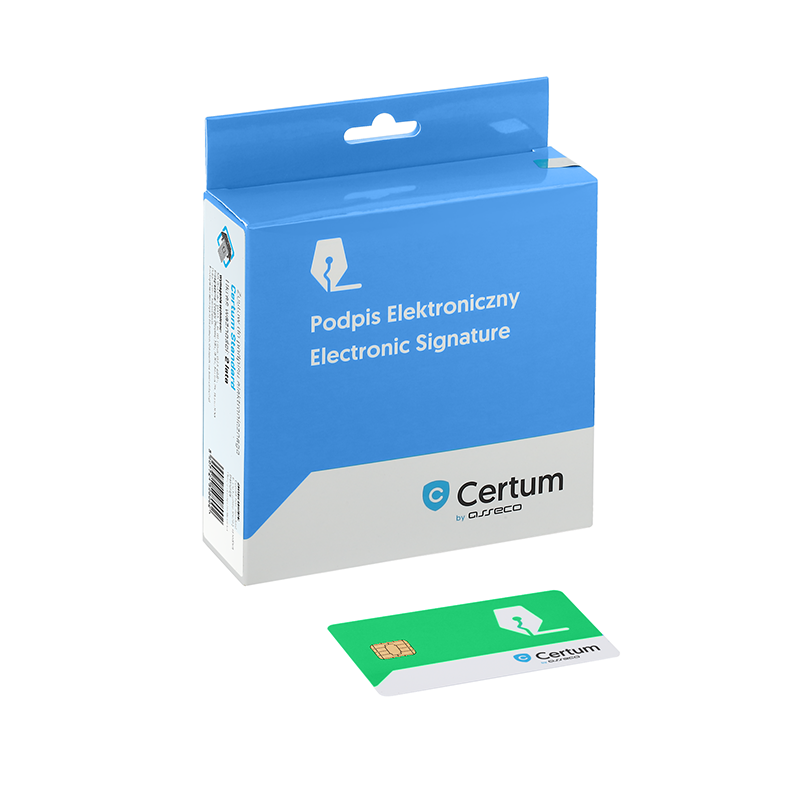 Podpis elektroniczny w zestawie z kartą i czytnikiem Certum Standard