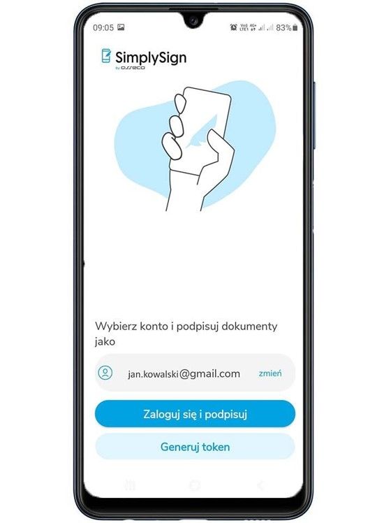Odnowienie podpisu elektronicznego w aplikacji mobilnej SimplySign