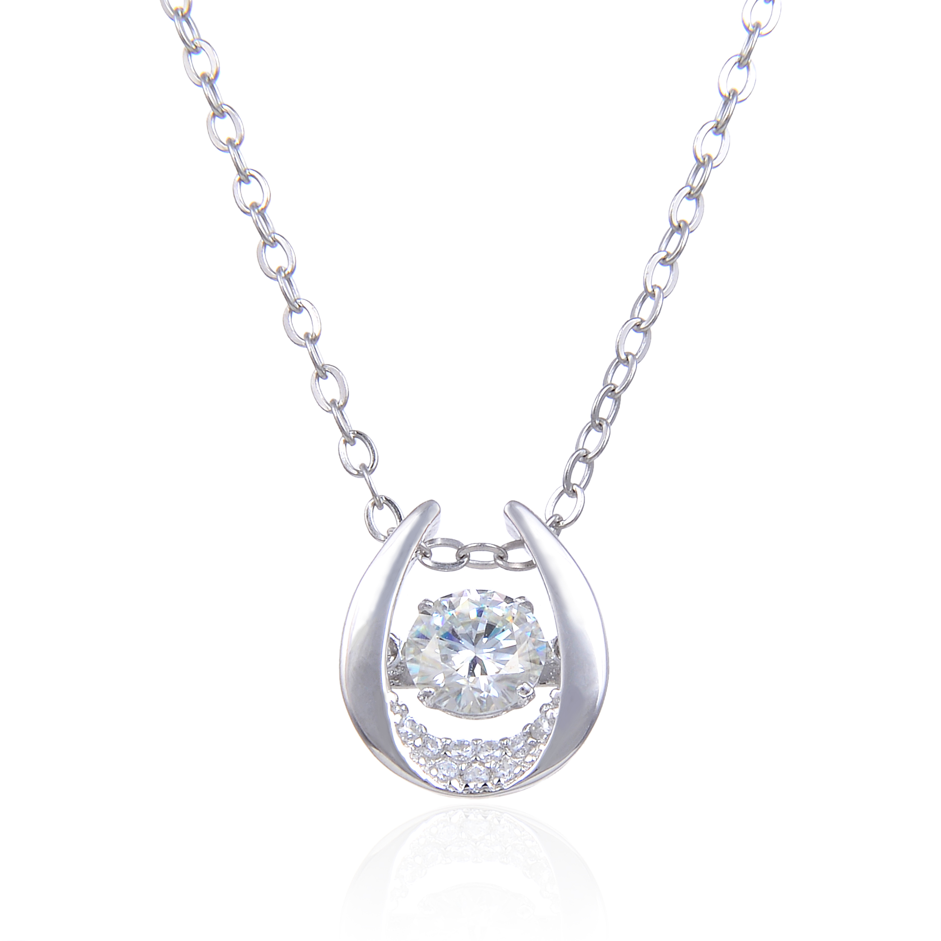 Luna U 莫桑石純銀吊墜項鏈