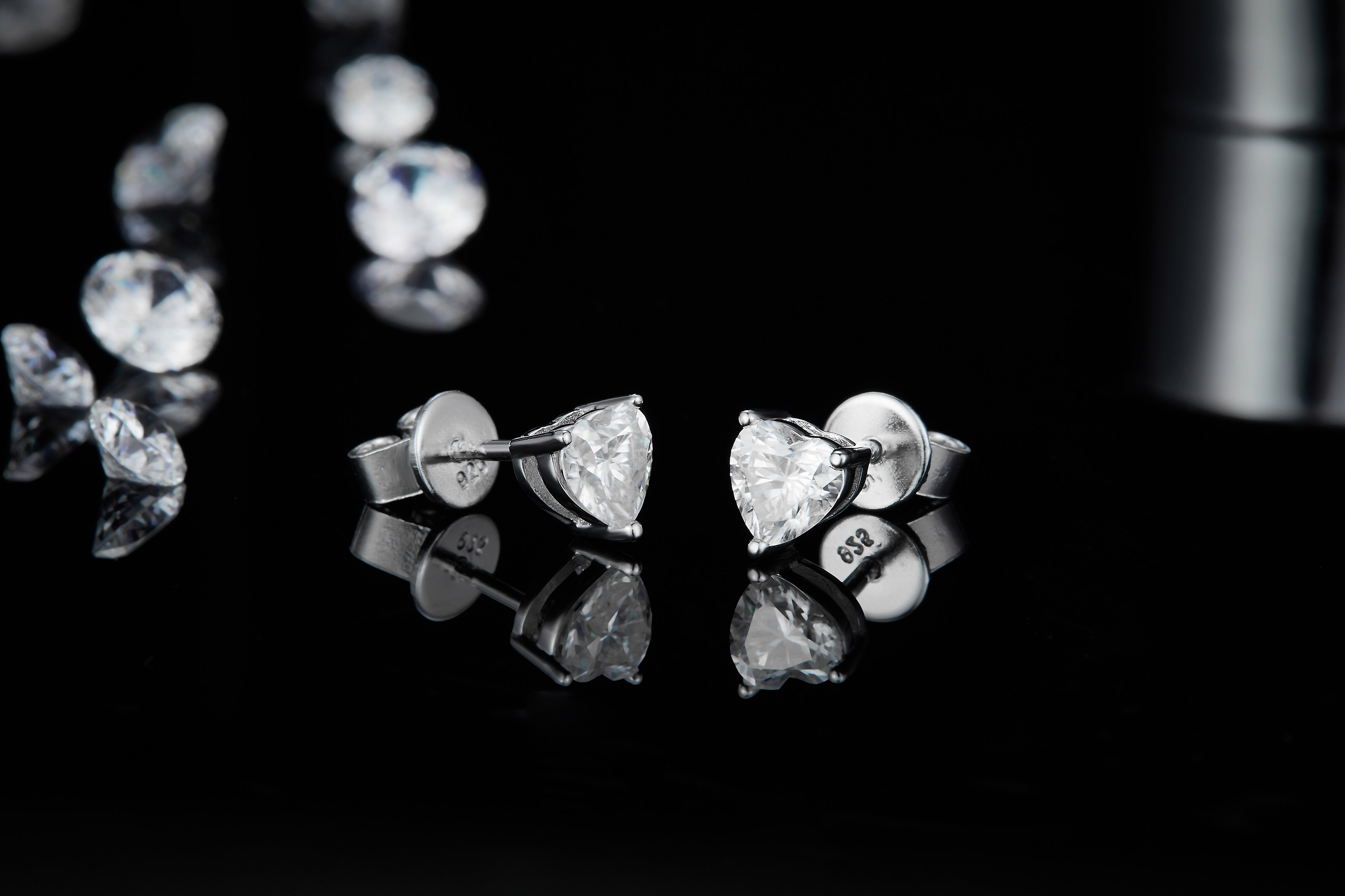 Heartfelt 莫桑石純銀耳環