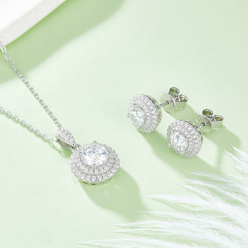 Celestial Halo 莫桑石純銀鏈墜