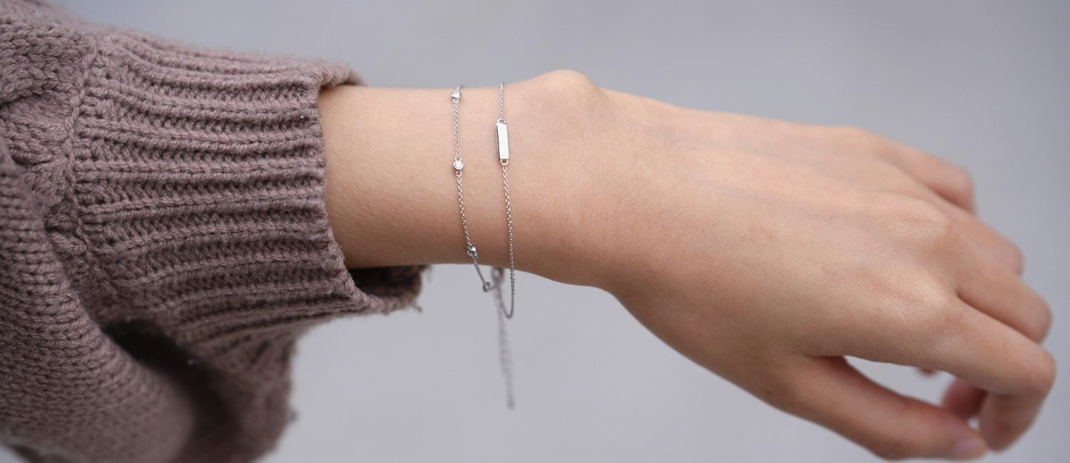 Pilaster Duo 莫桑石純銀手鍊